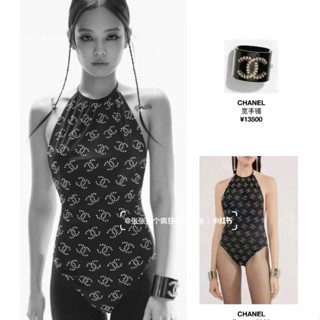 ชนช็อป ♥ เช็คสินค้าก่อนสั่ง CHANEL CRUISE SWIMWEAR ชุดว่ายน้ำ ผ้า lycra  ลาย CC เว้าหลัง วันพีช