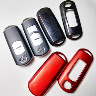 ปลอกกุญแจ กรอบ-เคส ใส่กุญแจรีโมทรถยนต์ รุ่นพลาสติก ABS Mazda 2,3/CX-5 Smart Key 2-3 ปุ่ม (พร้อมพวง)