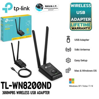 COINSคืน15%⚡FB9JMZV6⚡ TP-LINK TL-WN8200ND ยูเอสบีไวไฟ WIRELESS ADAPTER USB N300 HIGH GAIN