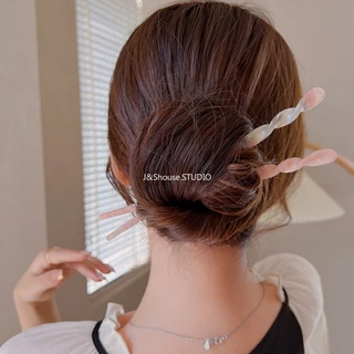 Kf593 แฟชั่นเกาหลี เรียบง่าย "I" รูปร่างอะซิเตท hairpstyle ผู้หญิงอุปกรณ์เสริม