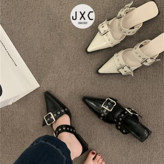 รองเท้าแตะ หัวแหลม ส้นสี่เหลี่ยม เข้ากับทุกการแต่งกาย คุณภาพ…