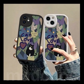 Couple Casing Samsung Galaxy S22 Ultra 5G S21 Plus S20 FE A54 A34 A14 A20S A71 A73 A72 A53 A52 A52S A03S A02S A20 A30 A10S A12 M12 A50 A50S A30S S22+ S20+ Cute Cartoon Cat Love Graffiti Fine Hole Anti-fall Soft Phone Case Cover XPN 47