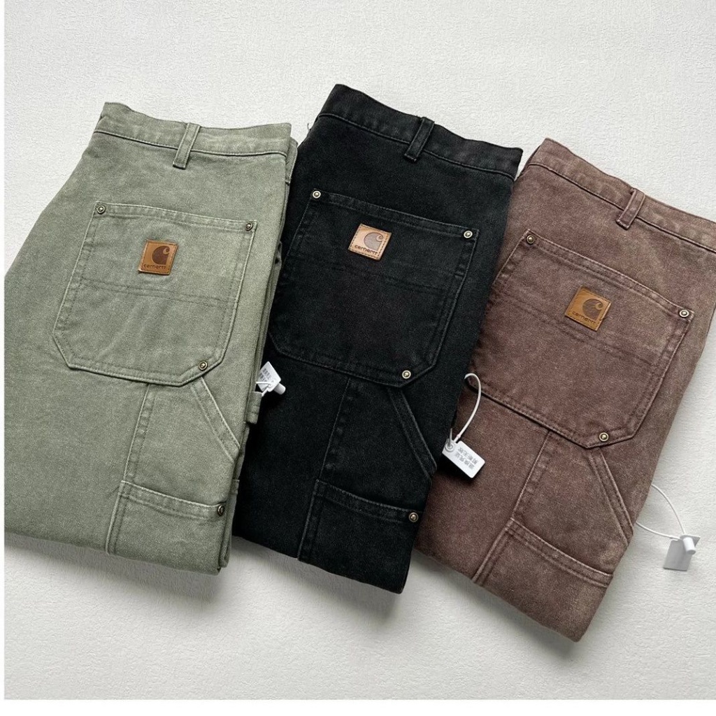 QILA Carhartt Cahart B01 B136 washed old tooling pants double knee canvas logging pants trousers