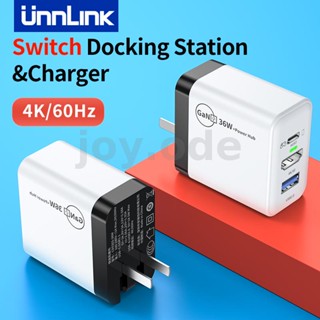 Unnlink 36W PD แท่นชาร์จเร็ว USB Type C เป็น 4K60Hz HDMI USB 2.0 อะแดปเตอร์