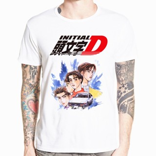 ใหม่ เสื้อยืดลําลอง แขนสั้น พิมพ์ลายอนิเมะ Initial D Homme AE86 สไตล์สตรีทญี่ปุ่น สําหรับผู้ชาย