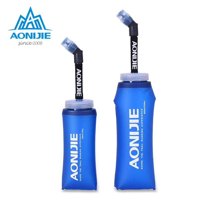 ขวดน้ำแบบนิ่ม TPU พับเก็บได้ AONIJIE SD13 with straw ขนาด 350ml, 600ml พร้อมหลอด สําหรับวิ่ง เดินป่า ขี่จักรยาน ปีนเขา