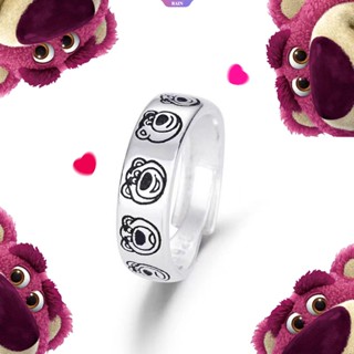 ใหม่ แหวนนิ้วมือ ทองแดง ลายการ์ตูนอะนิเมะ Lotso น่ารัก ปรับได้ สีขาว ของขวัญวันเกิด วันวาเลนไทน์ สําหรับผู้หญิง 2023 [RAIN]