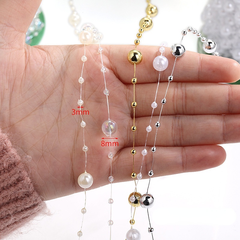 สายโซ่ไข่มุกเทียม ยาว 1 เมตร อุปกรณ์เสริม สําหรับชุดแต่งงาน เทศกาล Diy ราคา ถูกที่สุด ดีลบีเคเค แกลเลอรีภาพที่ 3