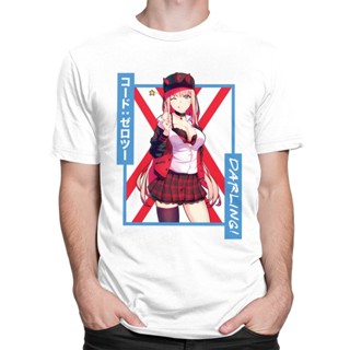 QGKawaii Zero Two Tshirts Men Short Sleeves 100% Cotton T-shirt O-neck Leisure Anime Manga TV Darling In The Franxx T_02