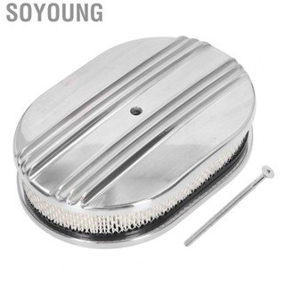 Soyoung Aluminum Alloy Air Cleaner  Oval Air Filter Lasting Performance 12in Wide Fitment Solid Structure Wear Resistant  for 5 1/8in Carburetors