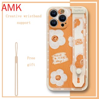 เคสโทรศัพท์มือถือ ลายดอกไม้สีเหลือง พร้อมสายคล้องข้อมือ สําหรับ AMK Tecno Spark Go 2023 10C Infinix Hot note 30 VIP 30i 20 20s 12 g96 12i 11s 11 Zero x neo 10 pro play nfc smart 5 6 7 plus GNCWD