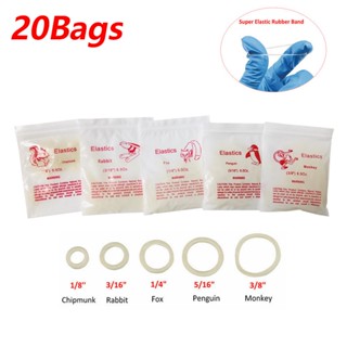 20Bags 2000pcs orthodontic Latex Soft Medium Heavy Elastics Band 6.5Oz