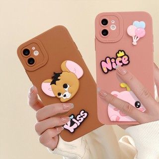 เคสโทรศัพท์มือถือ ซิลิโคนนุ่ม ลายการ์ตูนหนู 3D สําหรับ iPhone 11 12 13 14 Pro MAX Plus Mini X XR XS MAX 6 S 7 8 Plus SE 2020 11Pro 12pro 13Pro