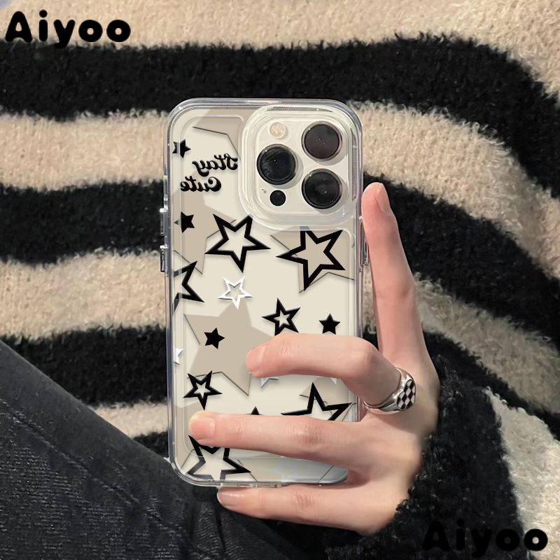 เคสโทรศัพท์มือถือแบบนิ่ม ใส ลายดาว สีขาว สําหรับ Iphone plus811 13712 14promax xr Z16J