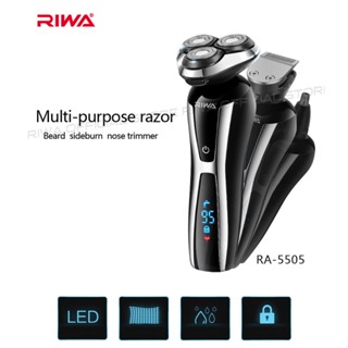 RIWA RA-5505 3 In 1ล้างทำความสะอาดได้แบบชาร์จไฟฟ้า Triple Blade มีดโกนจมูก Trimmer สำหรับผู้ชายจอแสดงผล LCD