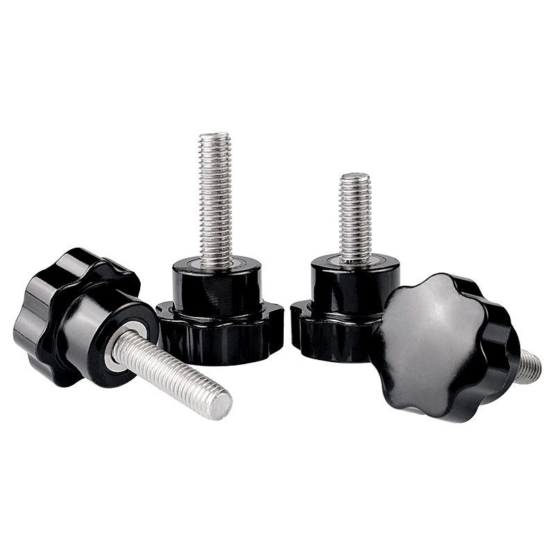 น็อตมือหมุนดอกไม้ M4 M5 M6 M8 M10 M12 ความยาว 10~100สกรูมือหมุน น็อตมือหมุน Star Grip Knob Bolt
