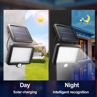 ไฟติดผนัง โคมไฟโซลาร์เซลล์ 98LED COB ไฟสปอร์ตไลท์กันน้ำ ใช้พลังงานแสงอาทิตย์ Motion Sensor Light Outdoor ไฟทางเดิน