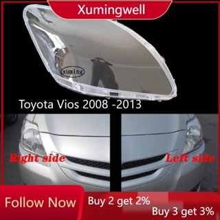 Xuming ฝาครอบเลนส์ไฟหน้าซ้าย และขวา แบบใส สําหรับ TOYOTA VIOS gen2 2008 2009 2010 2011 2012 2013