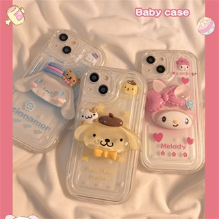 เคสโทรศัพท์มือถือ TPU นิ่ม ลาย Cinnamoroll Melody 3D น่ารัก สําหรับ IPhone 11 14 Pro Max 13 Pro Max 12 IPhone X XS XR XS Max IPhone 7 8 Plus