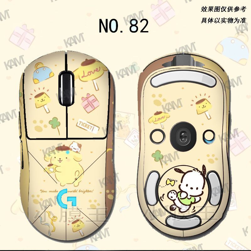 SANRIO Kam ฟิล์มสติกเกอร์ ป้องกันรอยขีดข่วน ดูดซับเหงื่อ ลายการ์ตูนหนู ซานริโอ้ สําหรับ Logitech G Pro X
