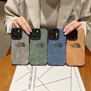 เคสโทรศัพท์มือถือหนังนิ่ม ทรงสี่เหลี่ยม กันกระแทก ลายแบรนด์ North Face หรูหรา สําหรับ iPhone 14 13 12 11 Pro Max XR