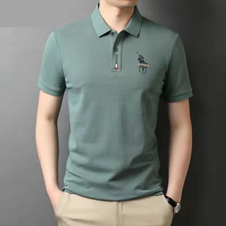 DFVOGUE polo (ของขวัญวันพ่อ) - ฤดูร้อนใหม่ผู้ชายแขนสั้นเสื้อยืดผ้าฝ้ายบางธุรกิจปกชายเสื้อโปโลผู้ชาย