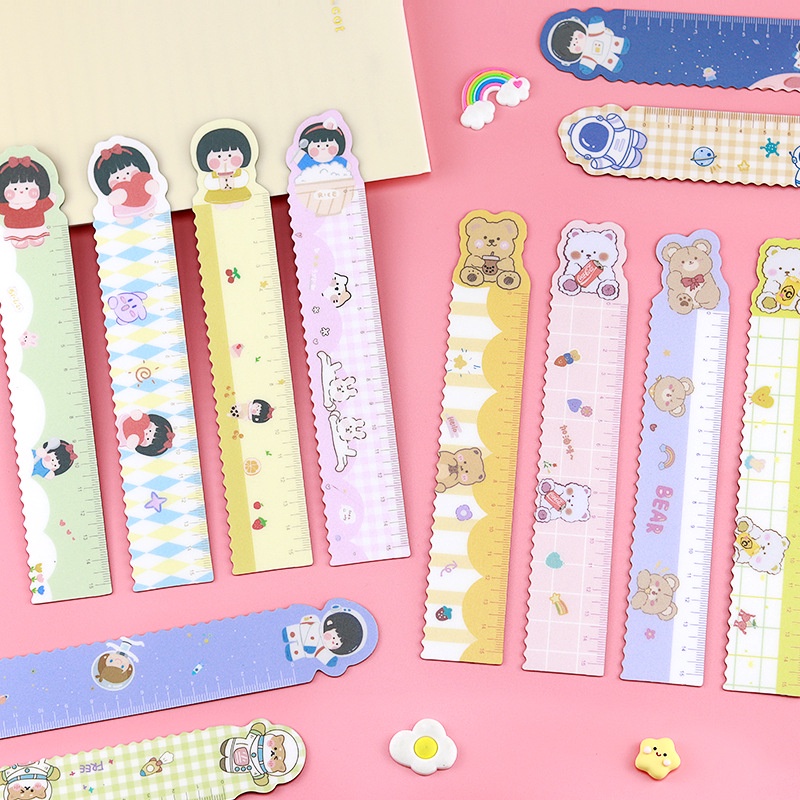 ไม้บรรทัดแม่เหล็ก แบบนิ่ม ลายการ์ตูนหมีน่ารัก ขนาด 15 ซม.