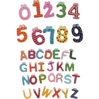 แม่เหล็กติดตู้เย็น ลายตัวอักษร ตัวเลข ABC ของเล่นเสริมการเรียนรู้เด็ก