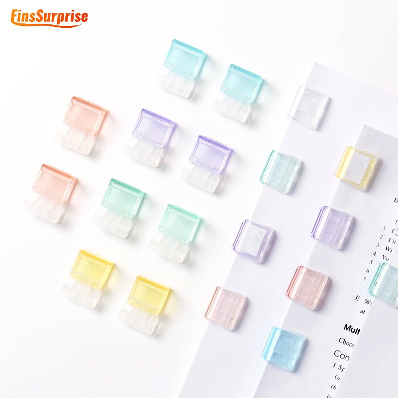 [เซอร์ไพรส์] คลิปกระดาษใส สีแคนดี้ ทนทาน สุ่มสี สําหรับจัดระเบียบโฟลเดอร์ ที่คั่นหนังสือ