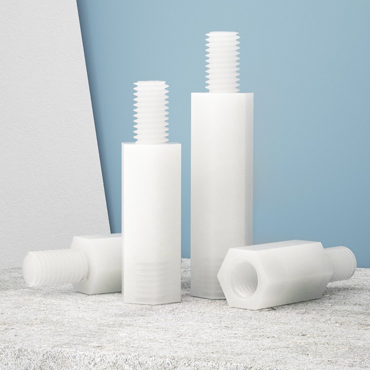 [WDY] M2.5 M3 คอลัมน์ไนล่อนหกเหลี่ยม สีขาว รองรับคอลัมน์สเปเซอร์ สกรูพลาสติก