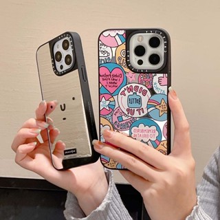 เคสโทรศัพท์มือถือแบบกระจก กันกระแทก ลายหัวใจ เรียบง่าย หรูหรา สําหรับ iPhone 13PROMAX 14PROMAX 12PROMAX 11 12 12PRO 13 13PRO 14PLUS 14PRO