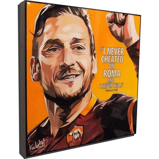 Francesco Totti Roma FC โปสเตอร์ผ้าใบ ลายฟุตบอล สําหรับติดตกแต่งผนังบ้าน zfx 0512