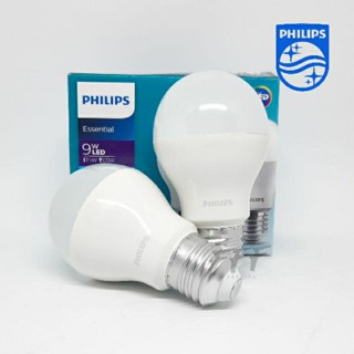 อะไหล่หลอดไฟ [PHILIPS แพ็คคู่สุดคุ้ม] หลอดไฟ PHILIPS LED bulb Essential 9W E27 Daylight แพ็ค 2 หลอด