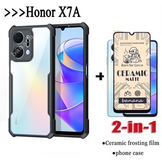 2in1 Honor X7A X 7A X7 A เคสโทรศัพท์อะคริลิค + ฟิล์มเซรามิกฝ้า