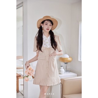 MANSA striped floral dress เดรสลายดอก เดรสผู้หญิง