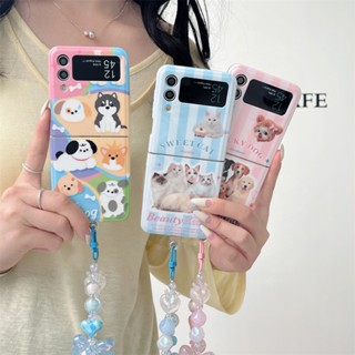 เคสโทรศัพท์มือถือแบบนิ่ม กันกระแทก ลายการ์ตูนสุนัข แมวน่ารัก สําหรับ Samsung Z Flip 4 3 Galaxy Z Flip 3 4 Flip4 Flip3