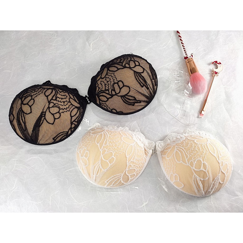 #037 บราปีกนก​ลายลูกไม้  บราเจ้าสาวบราดูมดูมบราลูกไม้ดำล้วน COK - 1