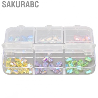 Sakurabc Nail Art Accessories  DIY Easily Attached Nail Crystals Octagonal  for Travel for Date