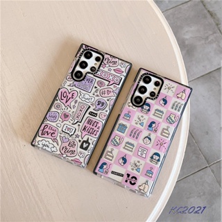 เคสโทรศัพท์มือถือแบบนิ่ม TPU ใส กันกระแทก ลาย TiFY【Birthday checkerboard】แฟชั่น สําหรับ Samsung Galaxy S23 Plus S22 Ultra S21 Plus S21 Ultra S20 Ultra S20+