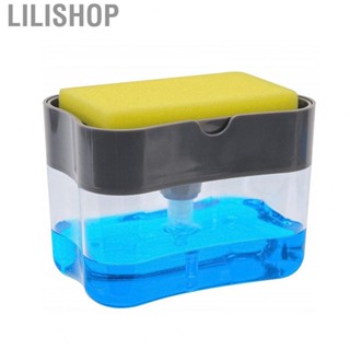 Lilishop Dish Soap Dispenser Press Design Automatically  Dispenser Box Sponge Holder Soap Dispenser for Home Kitchen Grey