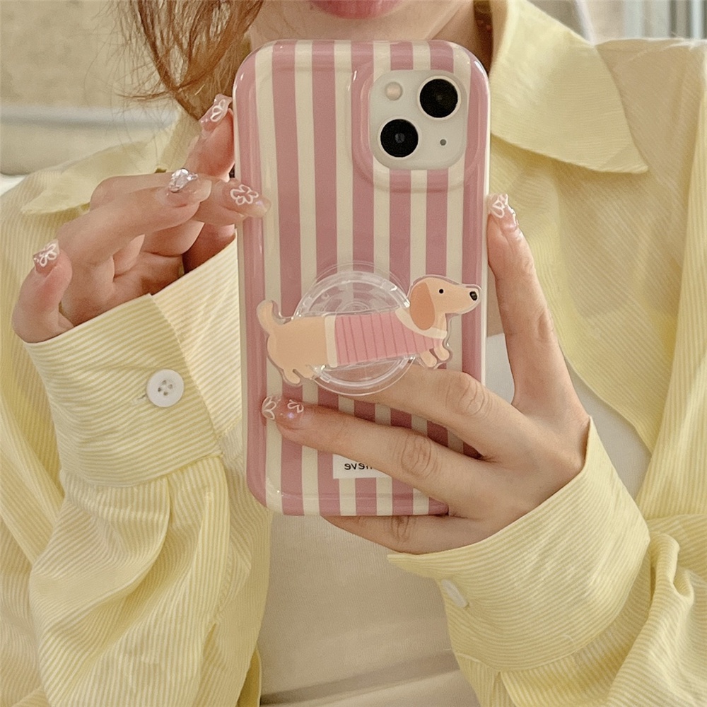 เคสโทรศัพท์มือถือนิ่ม ป้องกัน ปิดด้านหลัง ลายสุนัขน่ารักมาก สีชมพู แฟชั่น สําหรับ IPhone 12 11 13 Pro Max 14promax