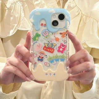 เคสโทรศัพท์มือถือนิ่ม กันกระแทก ลายหมีสตรอเบอร์รี่ สามตา สําหรับ iPhone 14 13promax 12 11pro xr xs 7 8p LSNR