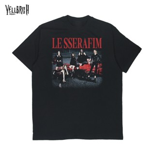 เสื้อยืด ลาย Le sserafim Yellbruh สีดํา