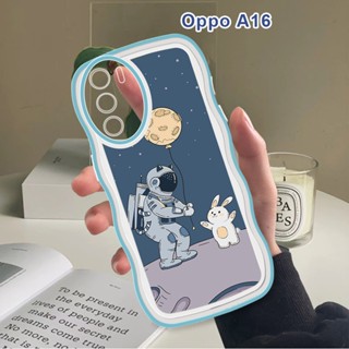 เคส OPPO A16 A16K A16E A54 A55 A74 A94 Reno 5F A95 4G เคสโทรศัพท์มือถือแบบนิ่ม กันกระแทก กันรอยกล้อง ลายนักบินอวกาศ แฟชั่น