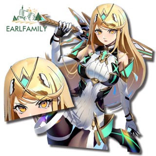 Earlfamily สติกเกอร์ซีโนบลาด ลาย Mythra Melia Peeker ขนาด 13 ซม. x 10.4 ซม. ป้องกันรอยขีดข่วน สําหรับติดตกแต่งรถยนต์ รถจักรยานยนต์ แล็ปท็อป หน้าต่าง