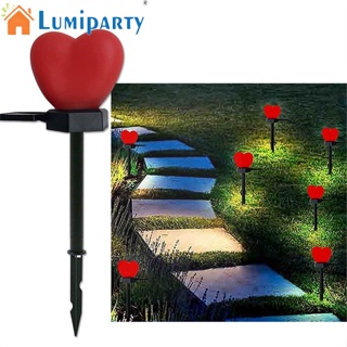 Lumiparty โคมไฟ Led พลังงานแสงอาทิตย์ รูปหัวใจ กันน้ํา โรแมนติก สําหรับตกแต่งสวน ภูมิทัศน์ กลางแจ้ง วันวาเลนไทน์ 2 ชิ้น