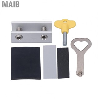 Maib Window Lock  Firmly Fixed Security Door Lock Aluminium Alloy Robust with Rubber Cushion Key for Horizontal Sliding Door