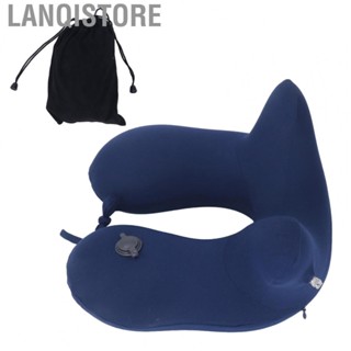 Lanqistore Neck Pillow  Head Support Airplane Pillow Inflatable with Storage Bag for Home