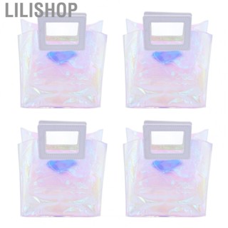 Lilishop Holographic Bag  Iridescent Tote Bag 4 Pcs  for Travel for Gyms for Concerts