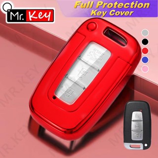 【Mr.Key】Hyundai เคสกุญแจรีโมตรถยนต์ สะท้อนแสง 3 ปุ่ม สําหรับ Hyundai IX35 Elantra Sonata 8 9 Kia Sportage K5 K2 Sorento Optima Forte 2011-2016